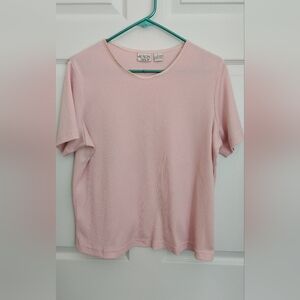 Allison Daley Pale Pink Ribbed Short Sleeve Tee